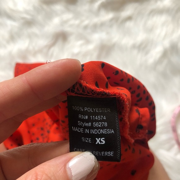 Pleione Red Animal Print High Low Top - Picture 7 of 7